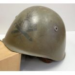 WW2 Italian 1933 Pattern Helmet with insignia to a Artillery Unit.