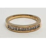 18ct Yellow gold diamond set half eternity ring mix cuts. Approx. 0.33ct of diamond. Weight 3.5g,