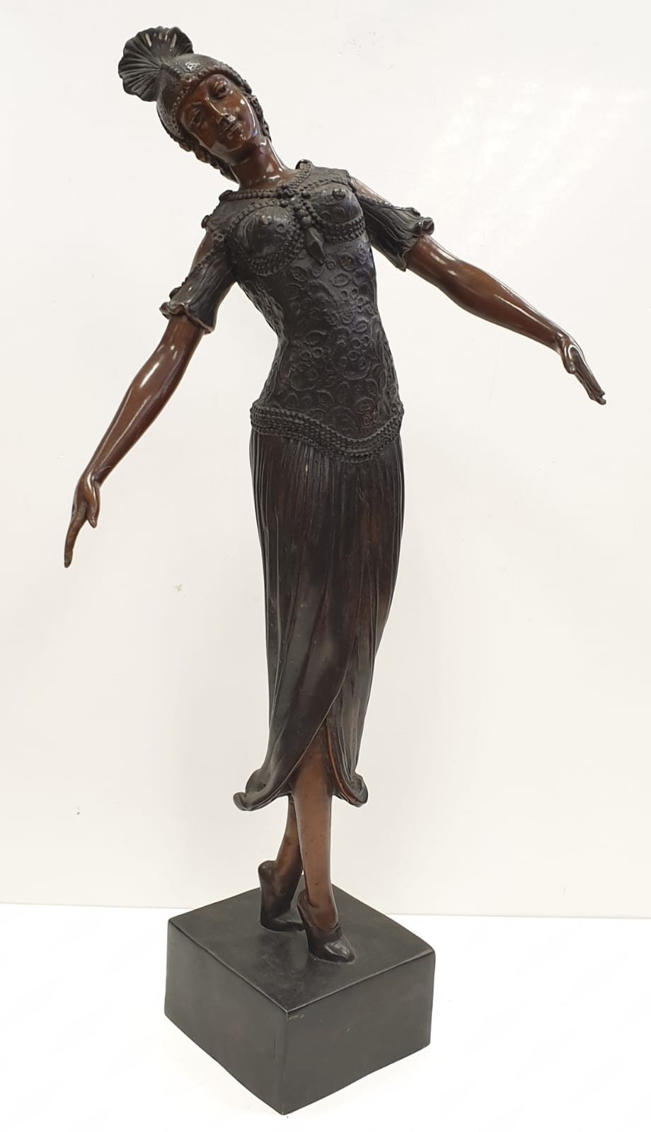 Bronze art deco figure possible of Isadore Duncan, circa 1920's. Height 60cm, 5kg in weight