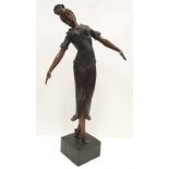 Bronze art deco figure possible of Isadore Duncan, circa 1920's. Height 60cm, 5kg in weight
