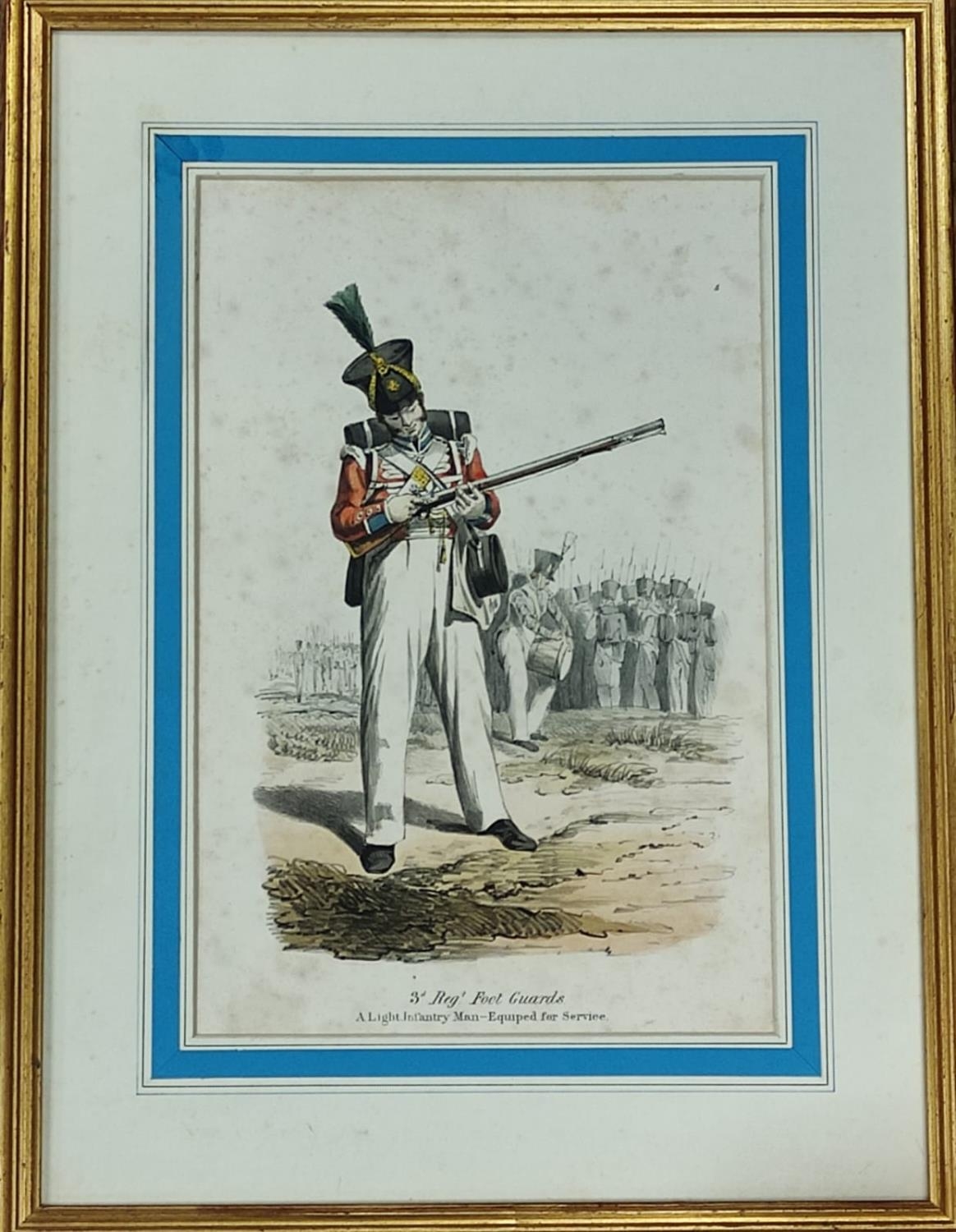 Two Framed (only one glazed) original pictures of the Costume of the British Army after E Hull dated