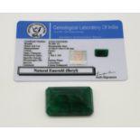 76.50ct Emerald gemstone rectangular GLI CERTIFIED