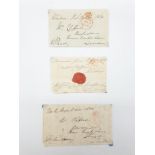 Selection of many pre postage stamp letters with mail mark by prominent people. Good for