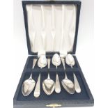 Antique set of silver teaspoons. Consisting of six spoons in old English style with hallmark for