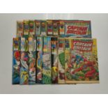 16 Vintage Marvel 'Captain Britain' Comics in very good condition. 1970's to include No.1 issue.