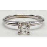 14ct white gold with 0.56ct diamond solitaire ring (round brilliant cut, colour H, clarity SI1