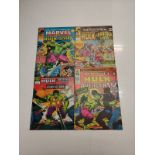 4 x Marvel comics. The Mighty World of Marvel Starring the Incredible Hulk. Dating from 1976 - 1978.