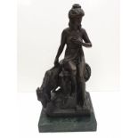 Bronze Pierre Julien figurine on plinth. 'Amalthea and Jupiter's Goat'. Height 45cm. Weight 9.7kg