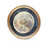 A very early Angelica Kauffman style print in circular gilt frame. 46cm in diameter.