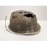 WW2 Normandy Relic Battle Damaged US M1 Helmet. Found under a hedge near St Lo.