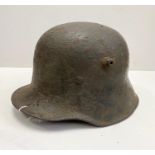 WW1 Semi Relic German M17 Stahlhelm Helmet. Nice solid shell with much of the original paint.
