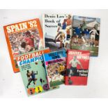 Collection of 50s and 60s football books including a personally signed edition of George Easthams