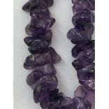 amethyst necklace with silver clasp; around 18inches; 36g;