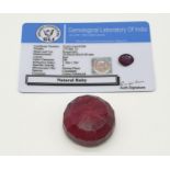 175ct Large size round Ruby Gemstone GLI CERTIFIED