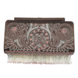 Rickard Shah Ladies embroided fringe clutch bag, comes with a dust bag and in the original packaging