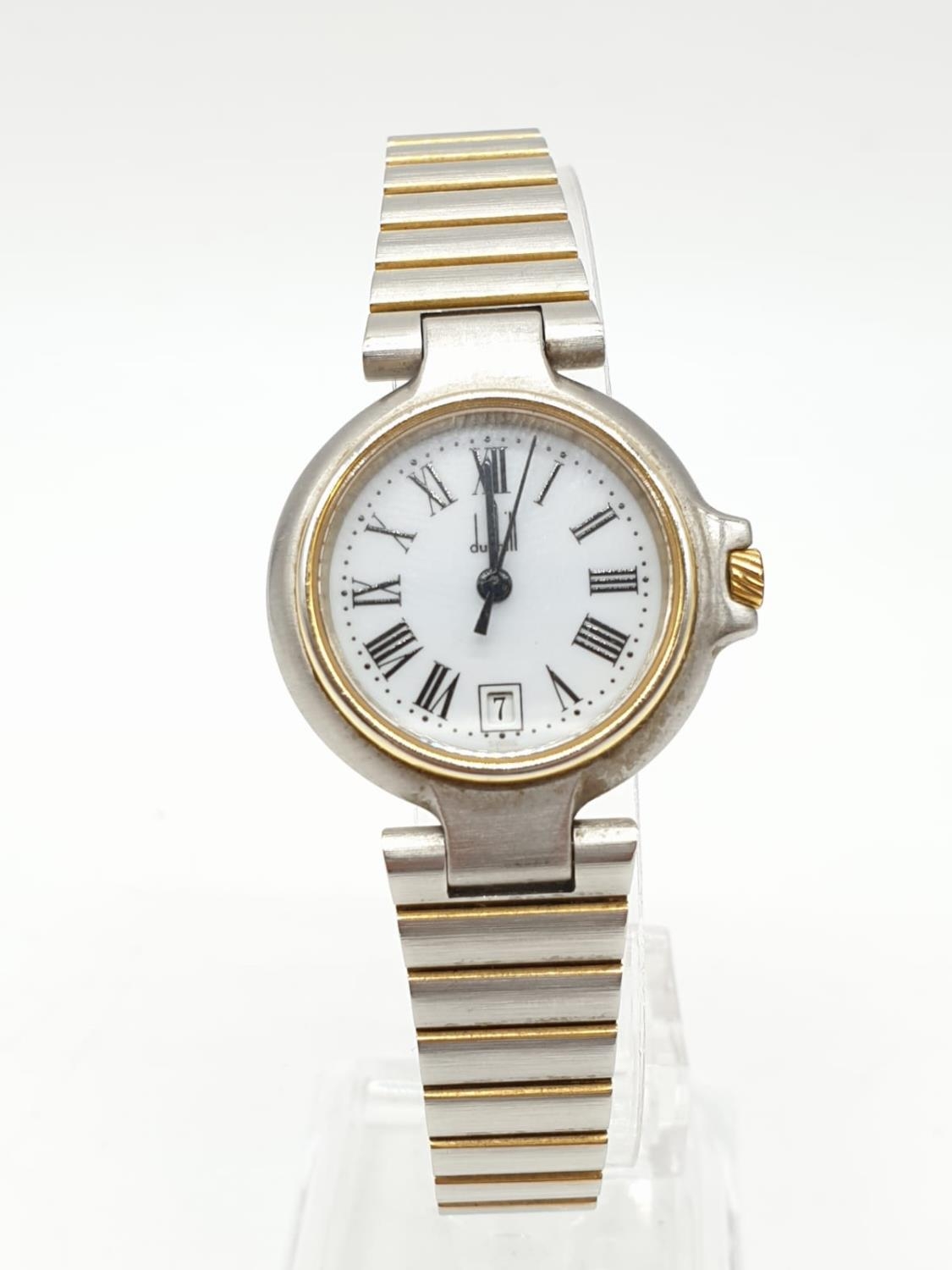 Ladies Dunhill Quartz Watch with Metal Strap, White Face & Roman Numerals. New and Unworn.