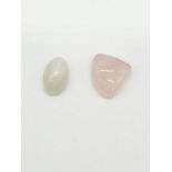 2 Gemstones IGL&I CERTIFIED: 10.97cts Moonstone 20.08cts Rose Quartz