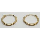 9ct Yellow gold mini sleepers earrings.