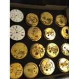 Antique fusee pocket watch movements , diamond end stones some working some not / good balances sold
