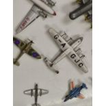 A selection of 11 Dinky, Corgi and Matchbox model aeroplanes.