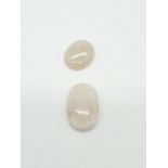 2 Gemstones GLI and GJSPC Certified; 4.60cts white natural opal 6.82cts white natural opal