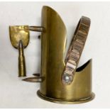 WW1 Trench Art Coal Scuttle & Shovel, made from a German 77mm shell case and French Lebel rifle