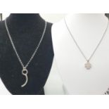 2 x silver PENDANTS and chains. 14.5g