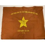 Vietnam War Era National Liberation Front Victory Banner, Saigon 1975. 60 x 75 cm.