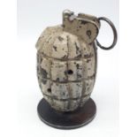 INERT WW2 British No 36-23 Mills Grenade with a rare maker?s marked rifle grenade attachment base
