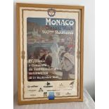 Vintage original poster from the 1997 expo classic week in Monaco, framed and glazed, 63 x 42cm
