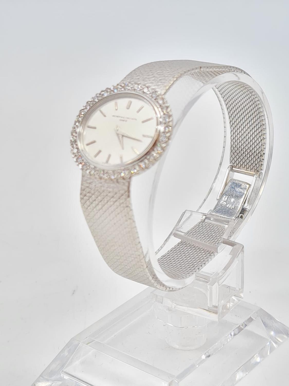 18ct gold vintage Vacheron & Constantin Swiss ladies cocktail watch set with diamond encrusted bezel - Image 2 of 3