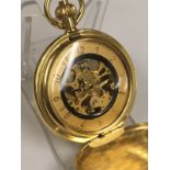 Skeletonised full hunter pocket watch working