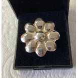 Vintage 1960's Silver Ring in the form of a large flower. Excellent condition. Marked 925 Silver,