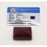 395ct Large size Rectangular Ruby Collectors size GLI CERTIFIED