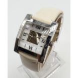 Ladies Dunhill Watch. Tank Style with Unusual Shaped Glass Face. Quartz Movement.