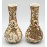 Pair of Japanese vases, one with significant damage, 15cm tall approx (2)