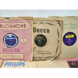 15 rare vintage 78' records, including Parlaphone, Capitol, MXA and His Masters Voice record labels.