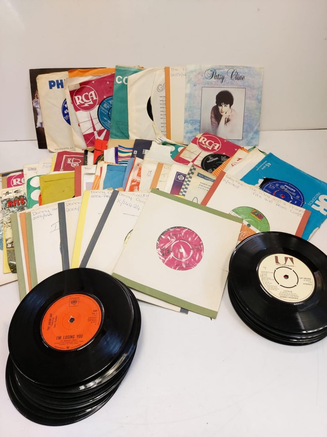 100 vintage 45's including the classics such as '' I only wanna be with you'' by Dusty Springfield &