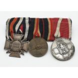 WW2 German Medal Group consisting of the WW1 Imperial German Hindenburg Cross of honour, WW2 3rd