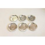 Set of 6 Silver Castors engraved with the Star of David - 117.2g