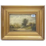 Antique 19th century Scottish school of art painting oil on canvas with original gilt frame,