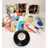 A selection of 53 vintage '45' records - some without sleeves. Including hits such as 'My Way' by