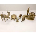 A selection of vintage bronze figurines.