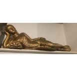 A beautiful gilt statue of a Thai goddess lying down. 76cm long x 29cm wide.