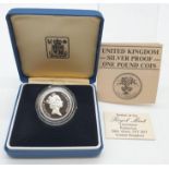 ROYAL MINT 1985 SILVER PROOF £1 COIN LEEK SILVER 9.5G