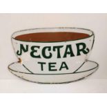 A vintage metal advertising sign for 'Nectar Tea'. 54x32cm.