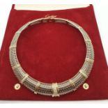 A large Cartier choker 18ct yellow gold and steel, set with encrusted diamonds