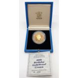 1900 - 1990 QUEEN MOTHER 90TH BIRTHDAY GOLD PROOF COIN set in 22ct gold, weight 39.94g, come in