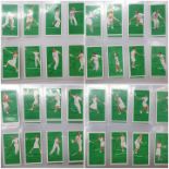 Set of 50, 1936 John Player, tennis players in action cards. Encapsulated in plastic wallets.