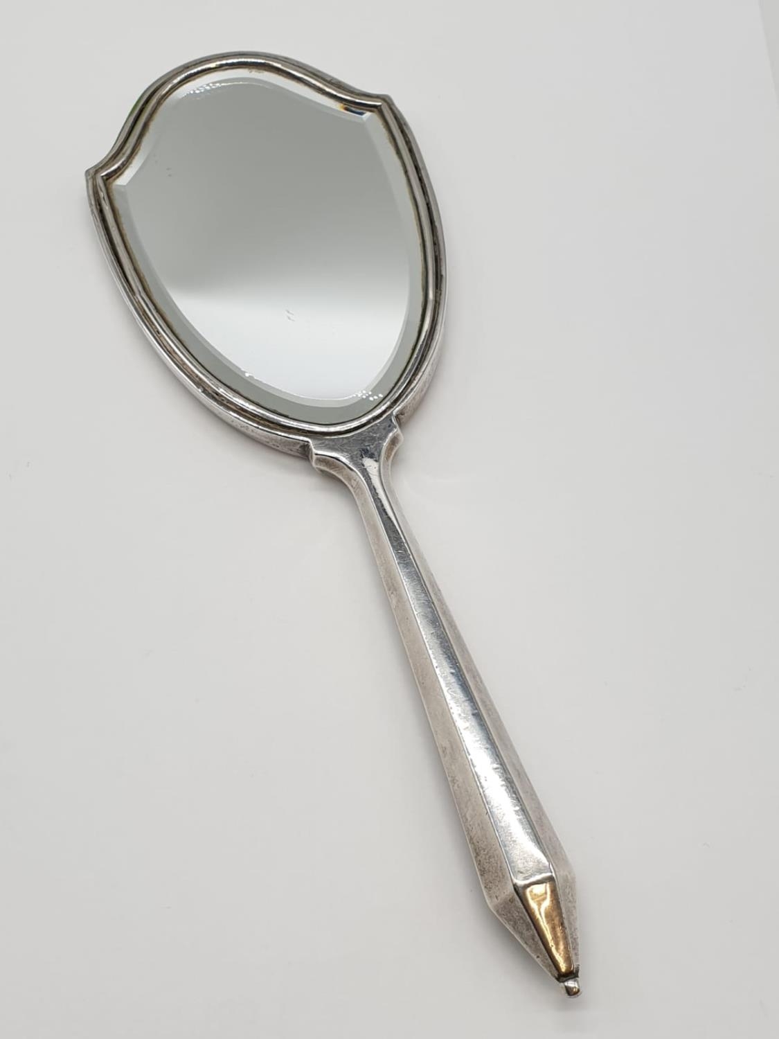 Silver Backed Art Deco Dressing Table Mirror. Clear Hallmark for Birmingham 1928. Attractive